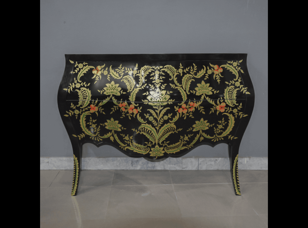 Black Floral Chest of Drawers - Image 3