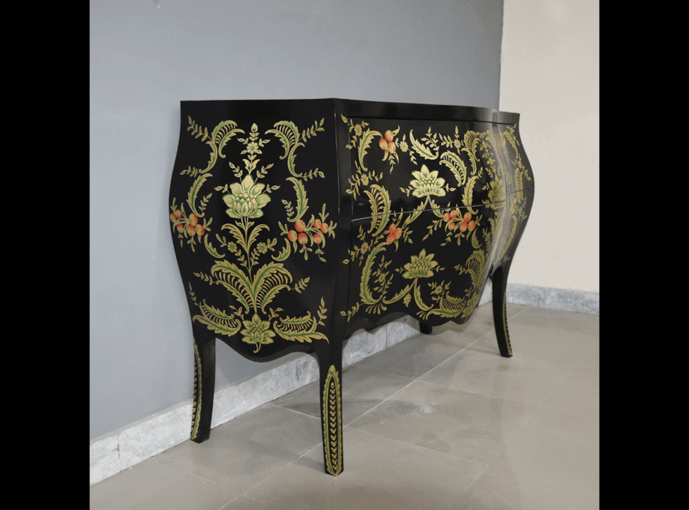 Black Floral Chest of Drawers - Image 2