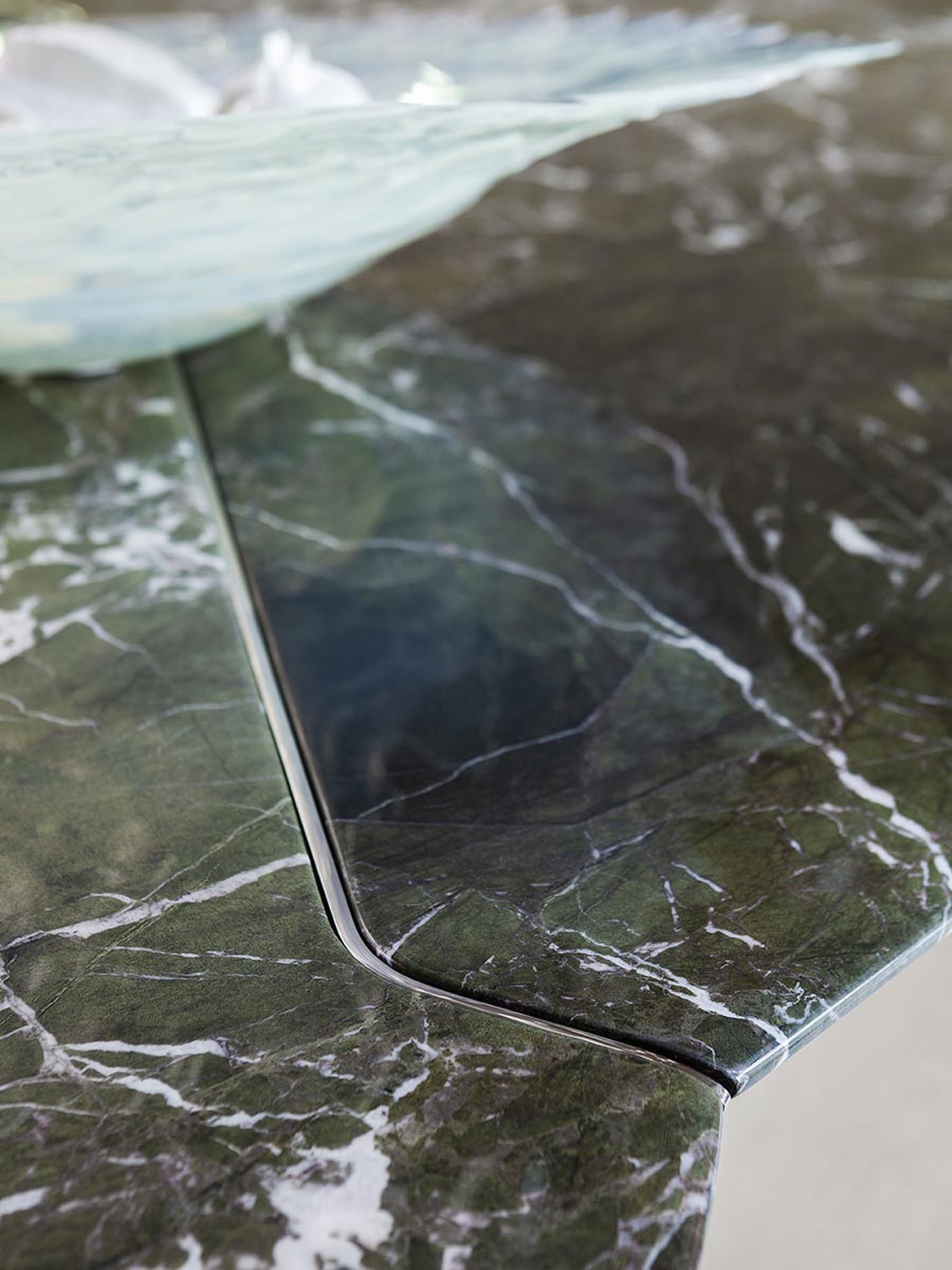 Modern Oval Marble Dining Table with Sculptural Base - Image 3