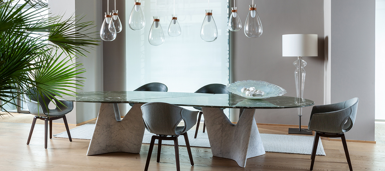 Modern Oval Marble Dining Table with Sculptural Base - Image 6