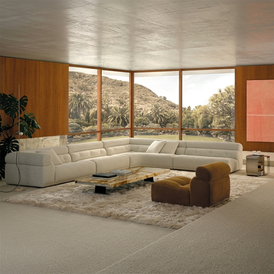 L-Shaped Modular Fabric Sofa - Image 5