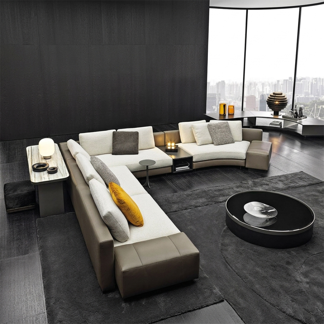 Luxury Beige L-Shaped Modular Sofa - Image 3