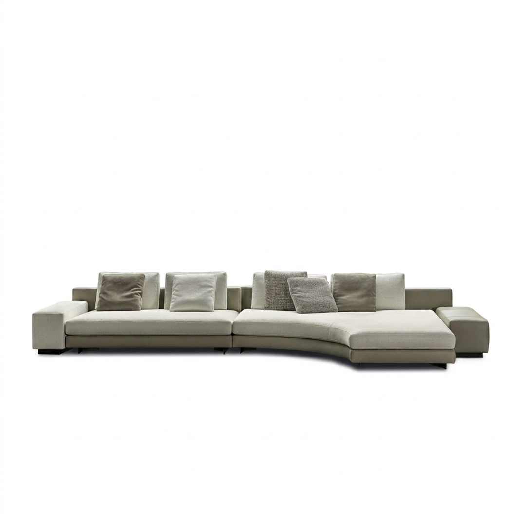 Modern Cream Chaise Sectional Sofa
