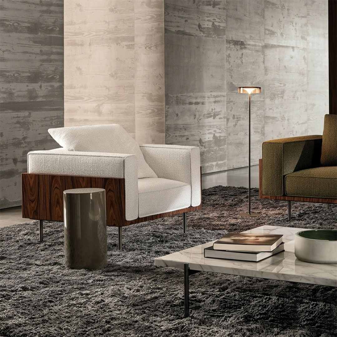 Horizon Modular Fabric Sofa with Integrated Slat Wood Bridge Table - Image 4
