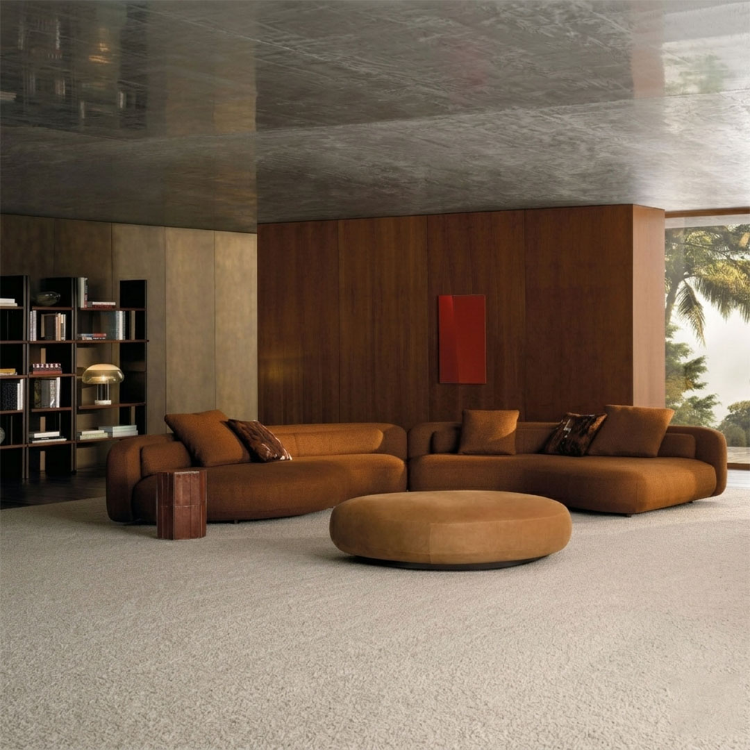 Modern Curved Sectional Sofa Set with Ottoman - Image 2