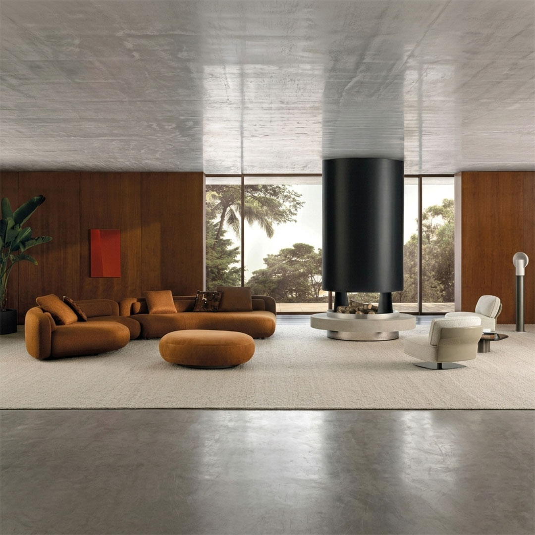 Modern Curved Sectional Sofa Set with Ottoman - Image 3