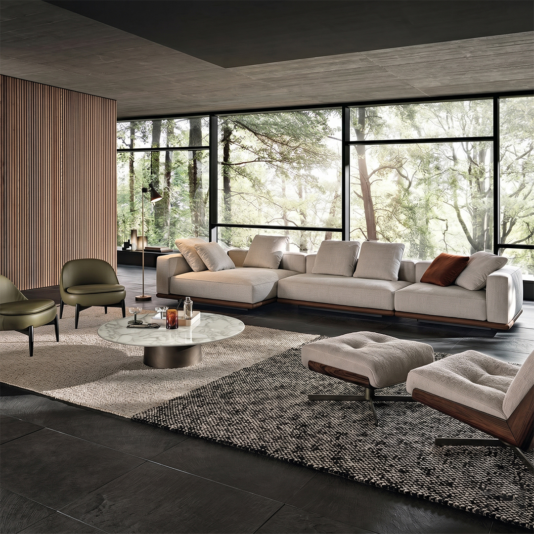 Cloud Horizon Grand Sectional Sofa Set – Elite Off-White Fabric Architectural Lounge Collection - Image 3