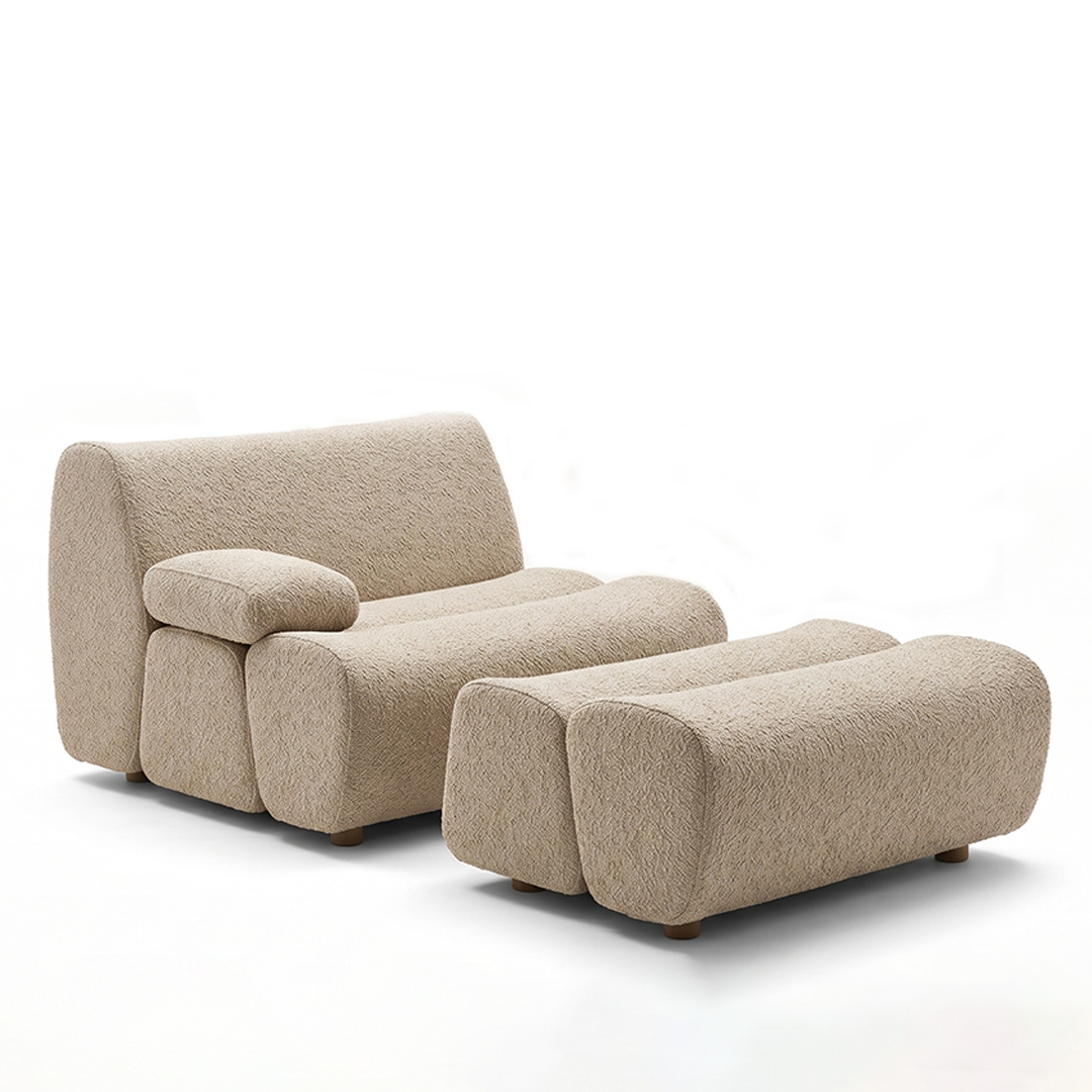 Metropolitan Modular Bouclé Accent Chair & Ottoman Set (Copy)