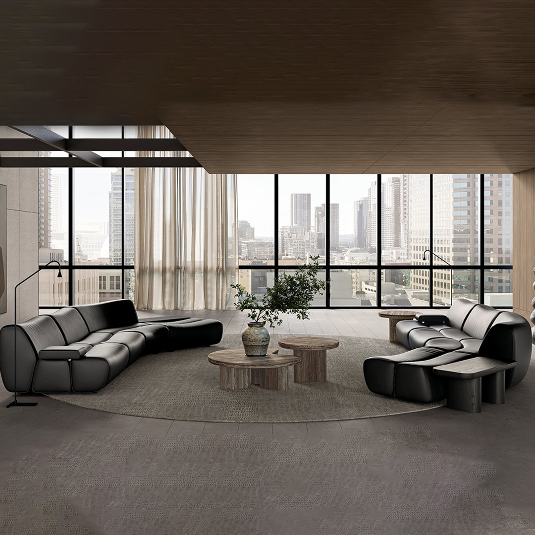 Obsidian Crescent Leather Sectional - Image 2