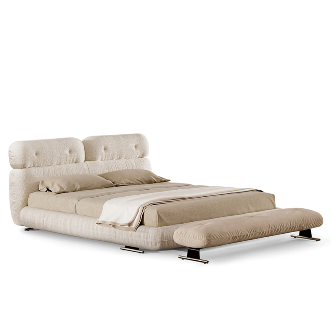 Cloud-Comfort Bouclé Tufted Platform Bed