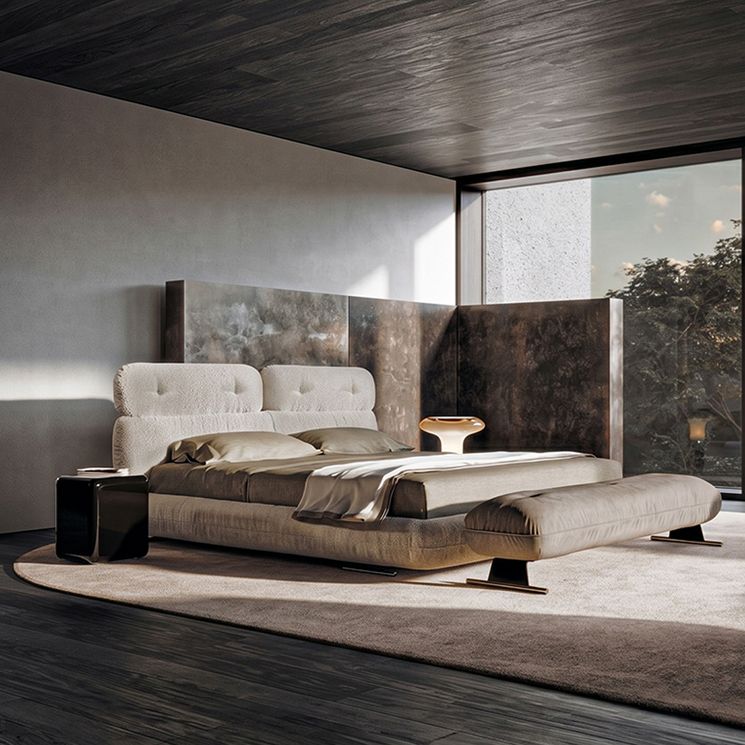 Cloud-Comfort Bouclé Tufted Platform Bed - Image 2