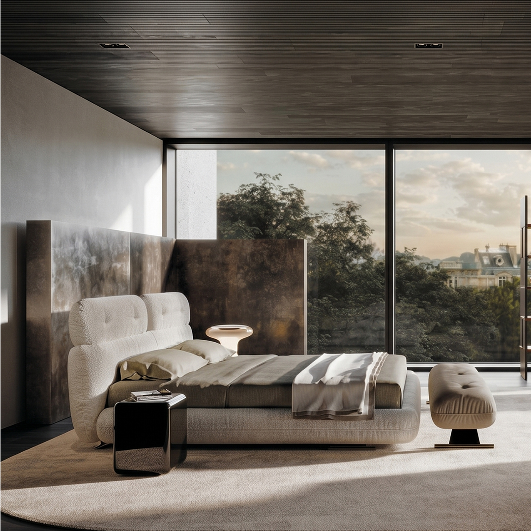 Cloud-Comfort Bouclé Tufted Platform Bed - Image 3