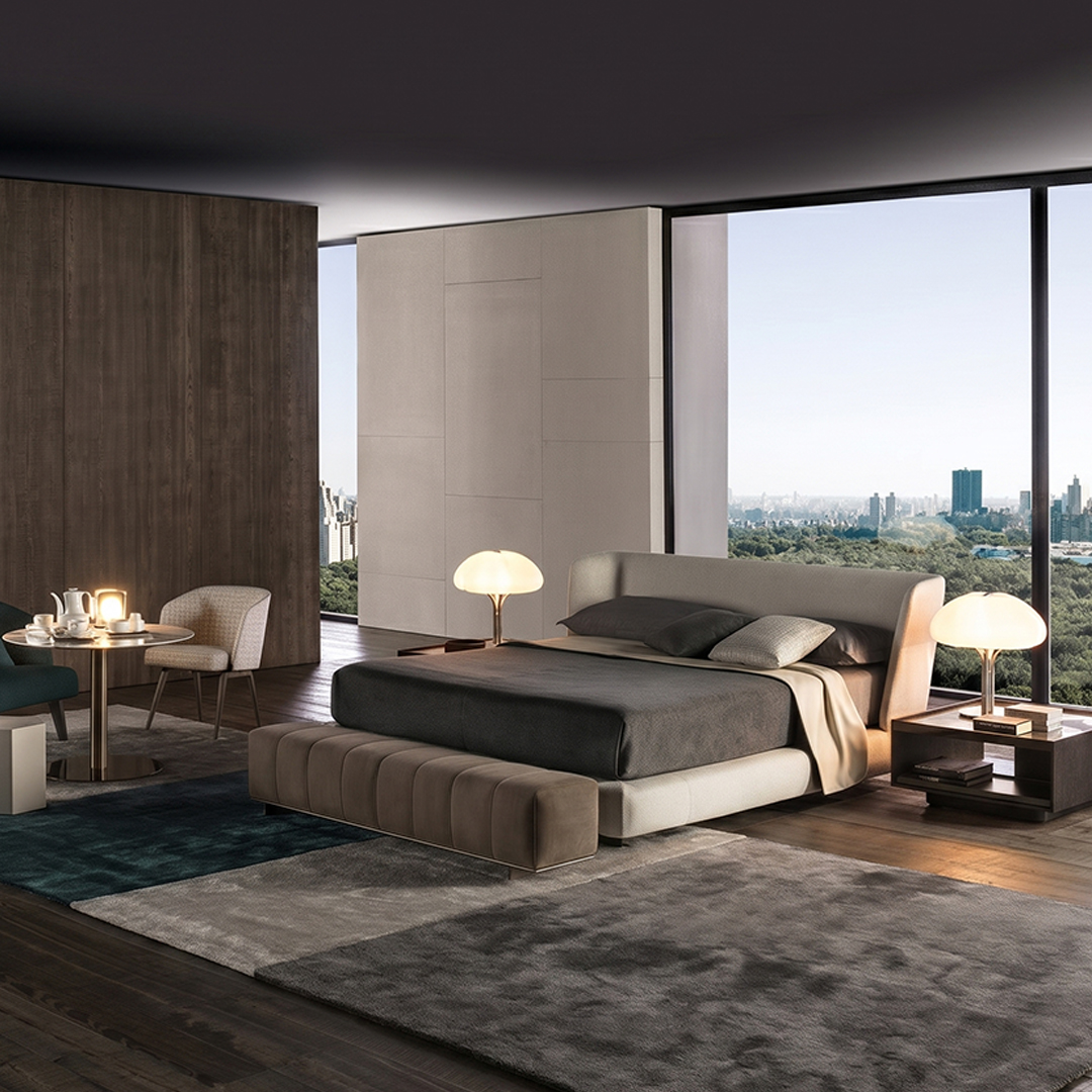 Italian Contemporary Curved Upholstered Bed - Image 3
