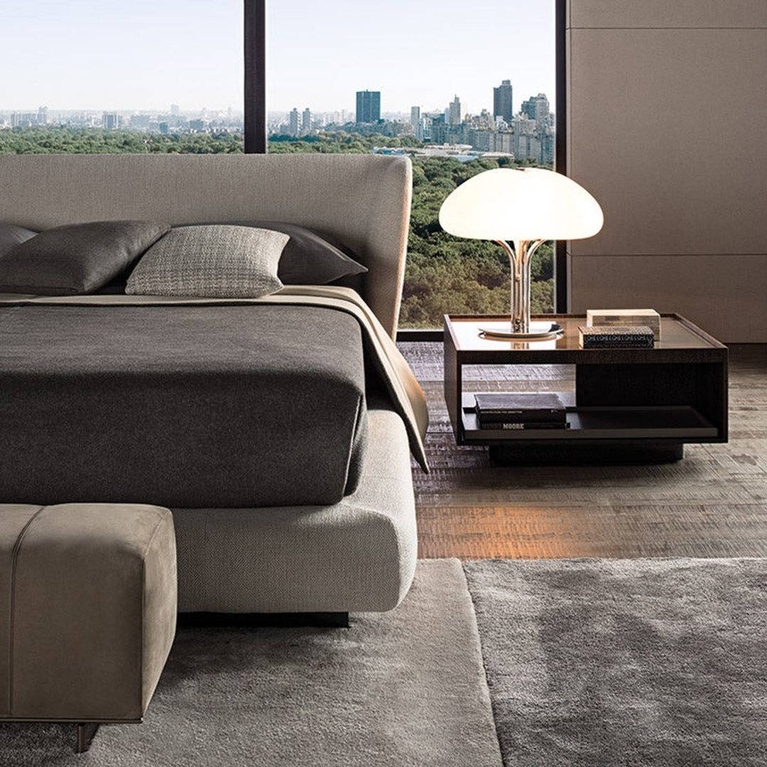 Italian Contemporary Curved Upholstered Bed - Image 4