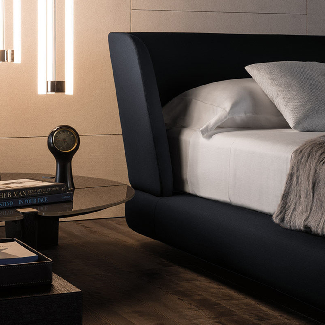Italian Contemporary Curved Upholstered Bed - Image 6