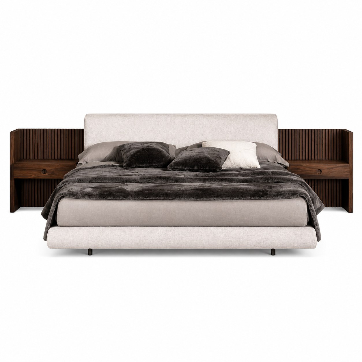 Modern Luxe Bed with Integrated Side Storage