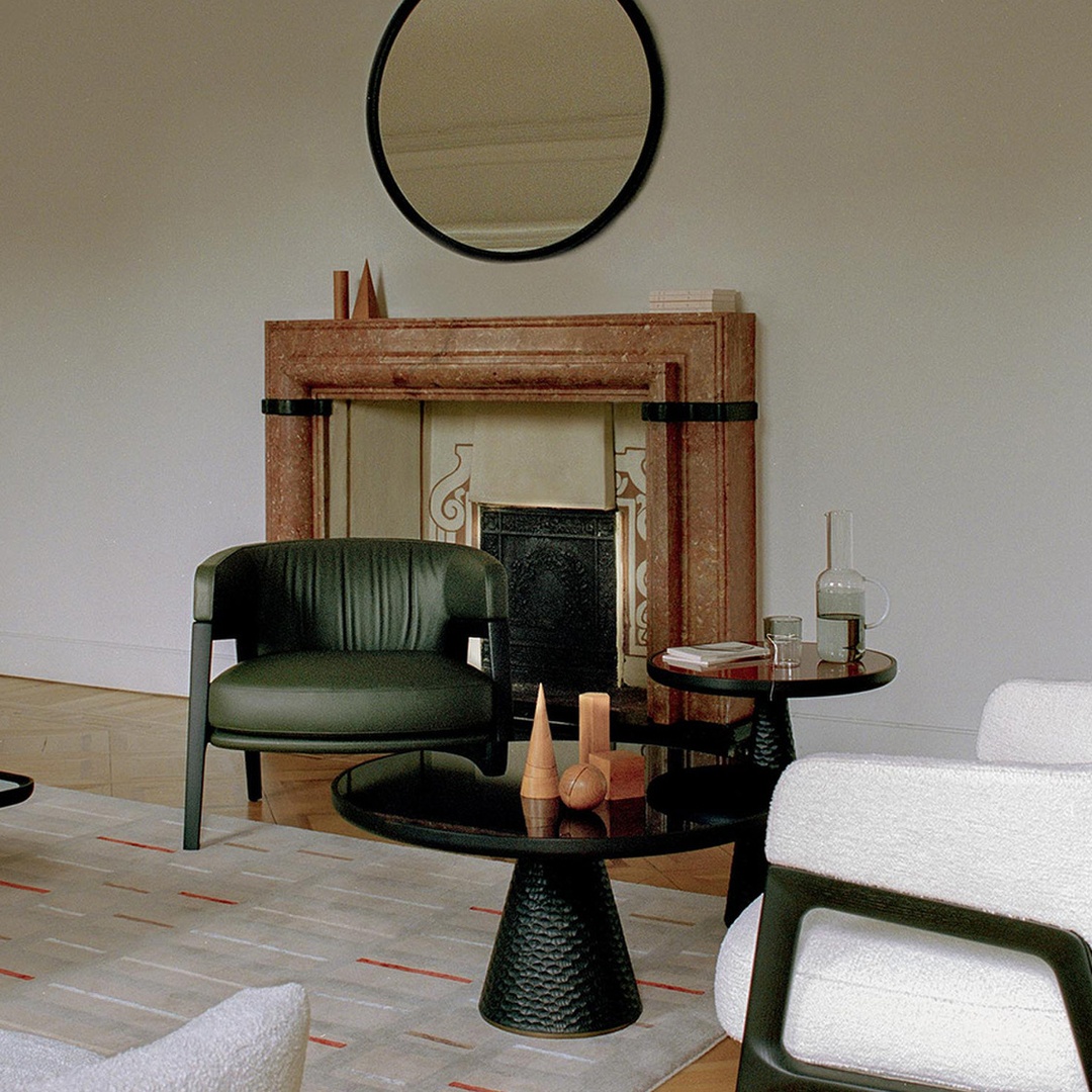Luxury Sculptural Marble Top Coffee Table Set - Image 4