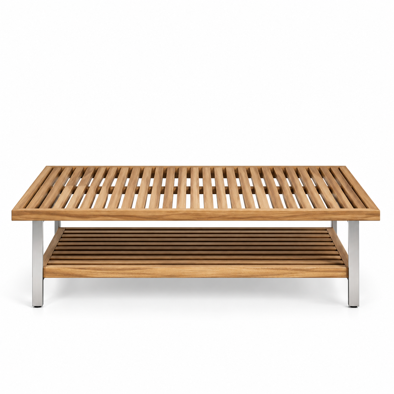 Modern Wooden Slatted Coffee Table
