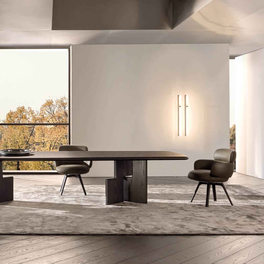 Modern Sculptural Black Dining Table - Image 2