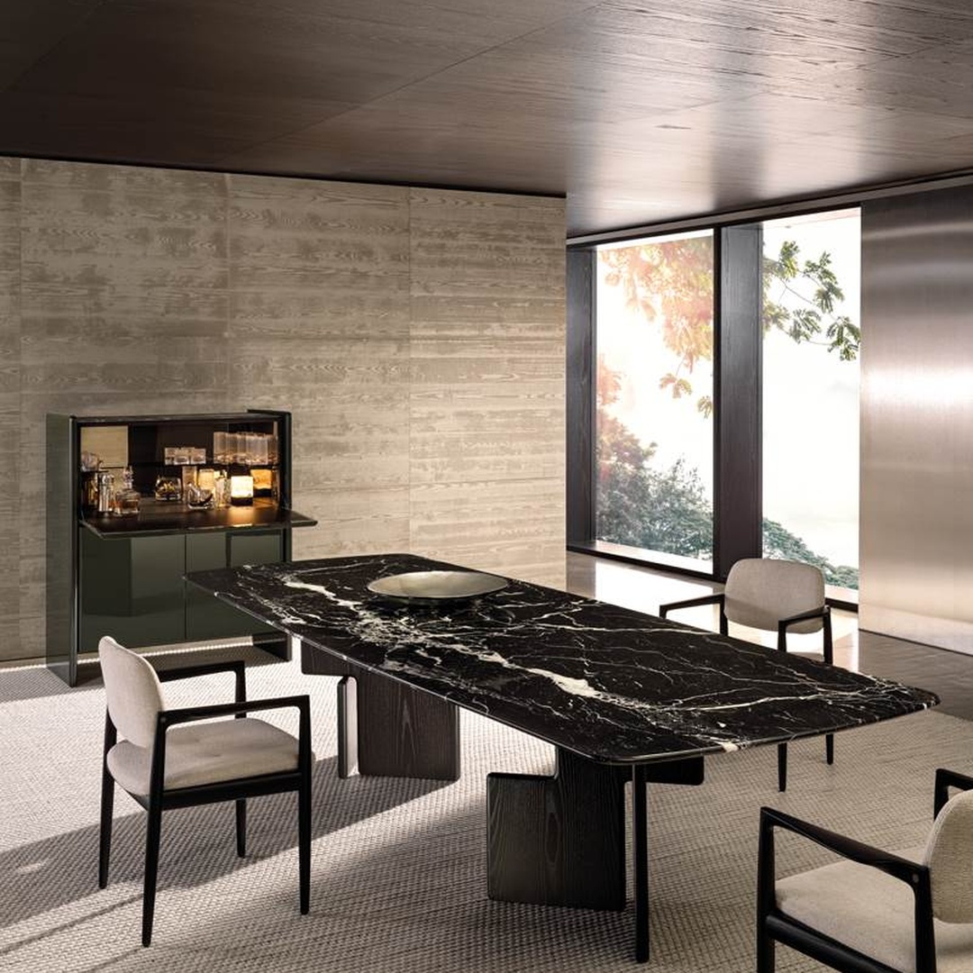 Modern Sculptural Black Dining Table - Image 3
