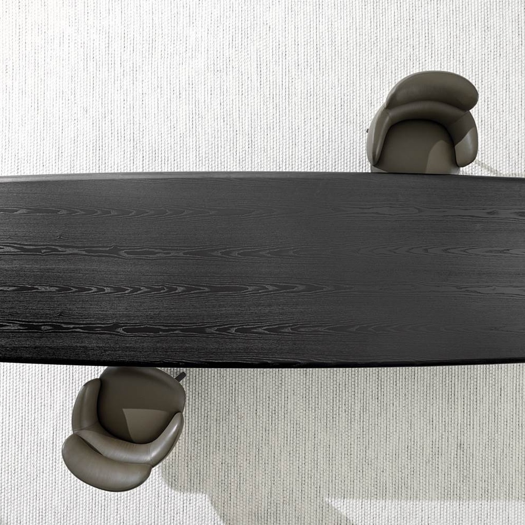 Modern Sculptural Black Dining Table - Image 4