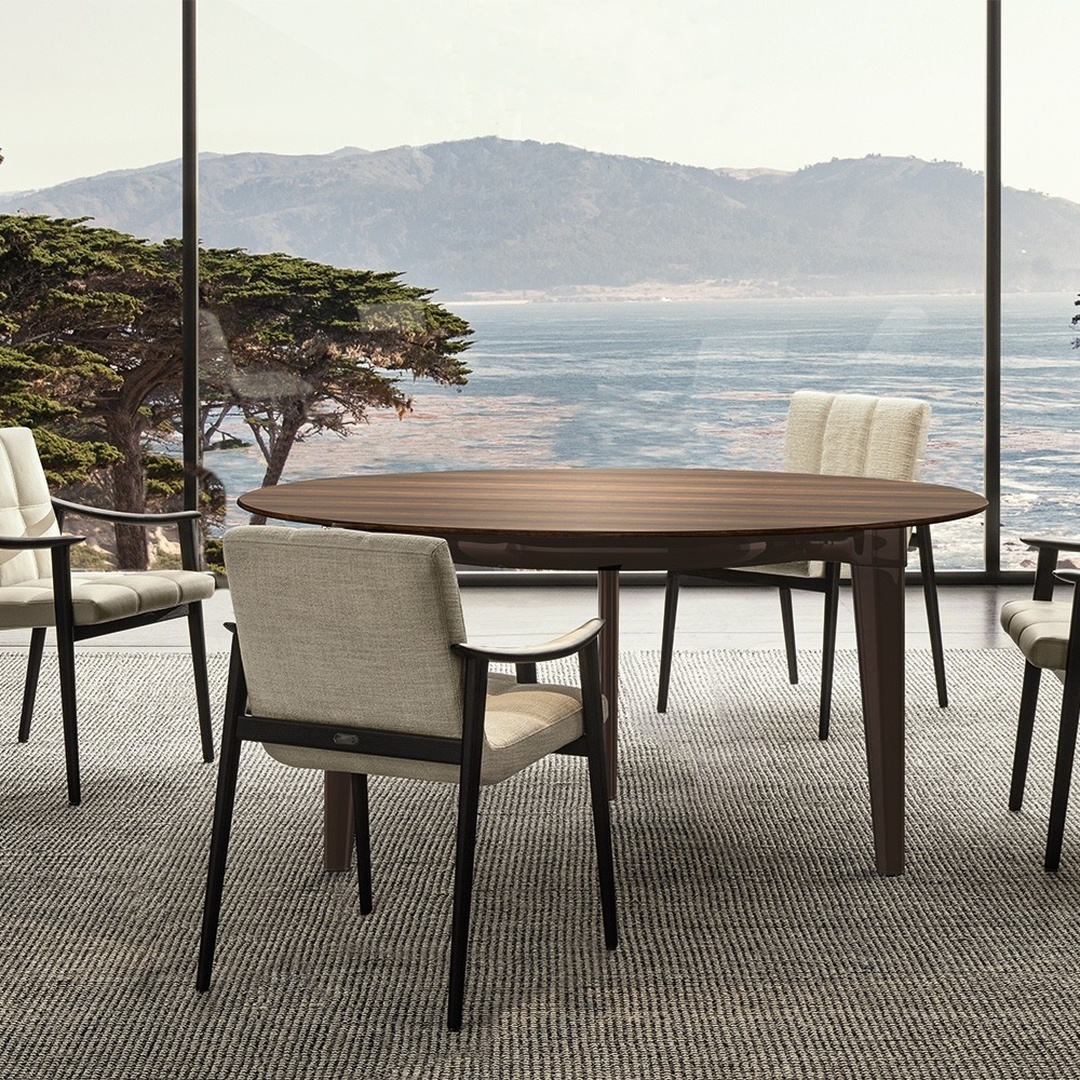 Modern Walnut Rectangular Dining Table - Image 4