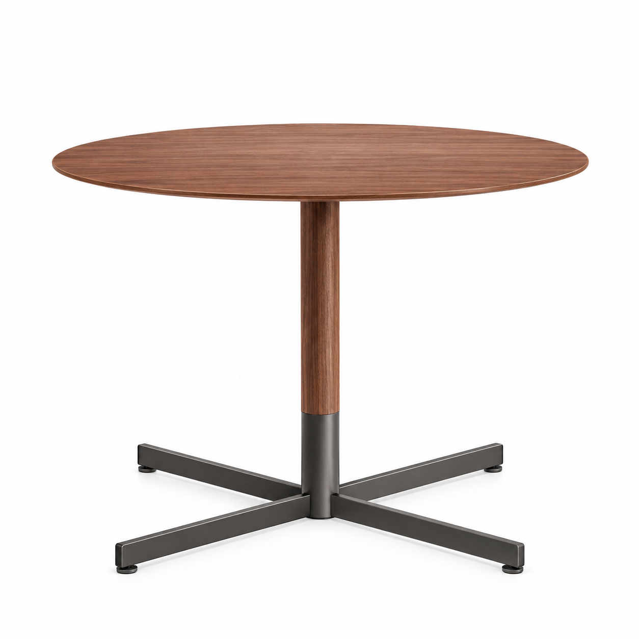 Modern Round Walnut Dining Table - Image 2